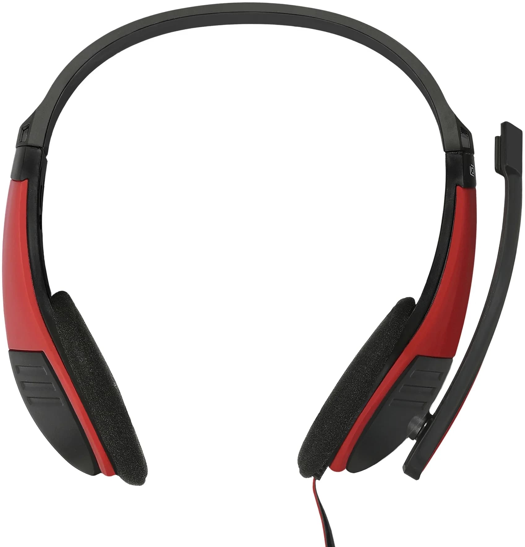 Наушники с микрофоном Оклик HS-M150 черный/красный 2.2м накладные оголовье