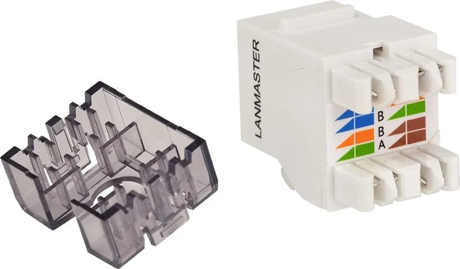 Модуль LANMASTER LAN-OK45U5E/180R-WH информ. KeystoneRJ45 cat.5e белый