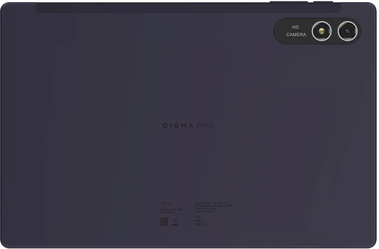 Планшет Digma Pro HIT 18 T606 (1.6) 8C RAM6Gb ROM128Gb 10.5" IPS 1920x1200 4G Android 13 фиолетовый 13Mpix 5Mpix BT WiFi microSD 512Gb 7000mAh 5hr 120hrs