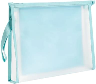 Папка на молнии Deli PP109BLUE A4 ЭВА прозрачный внутр. цвет молнии голубой 2 внутр. кармана