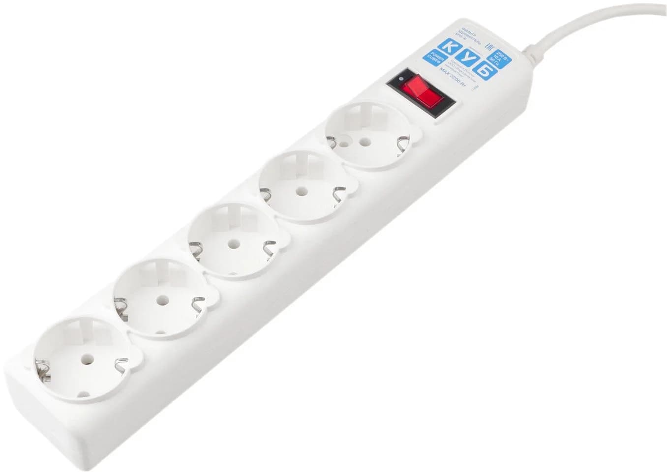 PowerCube Сетевой фильтр 5.0м 5 розеток (SPG-B-15-WHITE), белый