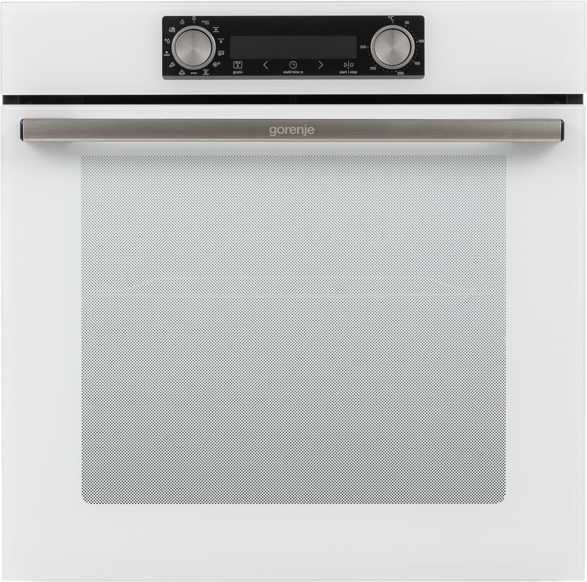 Встраиваемая электрическая духовка 60 см Gorenje Полезный объем: 77 л, Сенсорный программатор IconLED, Плавное открывание и закрывание дверцы, Решетка, Частично выдвижные телескопические направляющие на 1-м уровне, Дверца CompactDoor: 2 стекла + 1 термослой, Механический замок дверцы, Габаритные размеры (вхшхг): 59,5 59,5 56,4 см, Вес (брутто/нетто): 31/29 кг