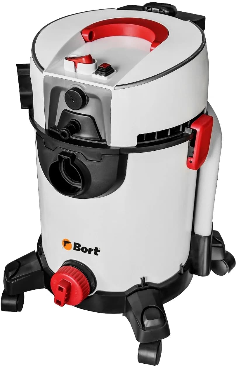 Строительный пылесос Bort BAX-500E 1400Вт (уборка: сухая/влажная/выдув/сбор воды) белый