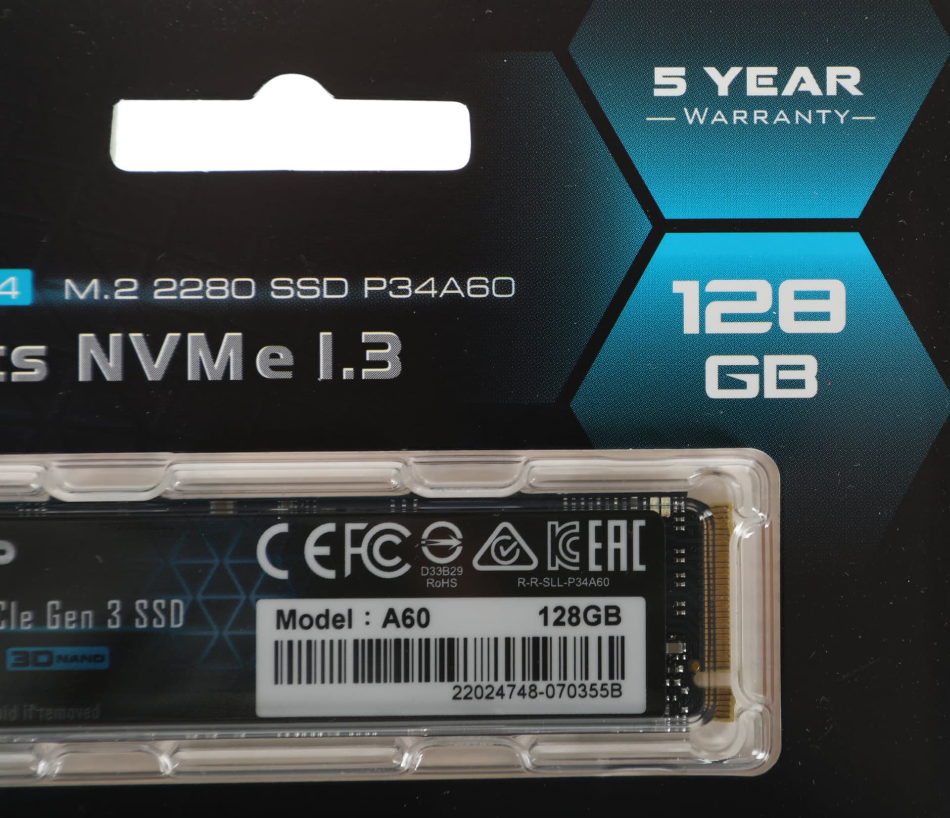 Накопитель SSD Silicon Power PCIe 3.0 x4 128GB SP128GBP34A60M28 M-Series M.2 2280