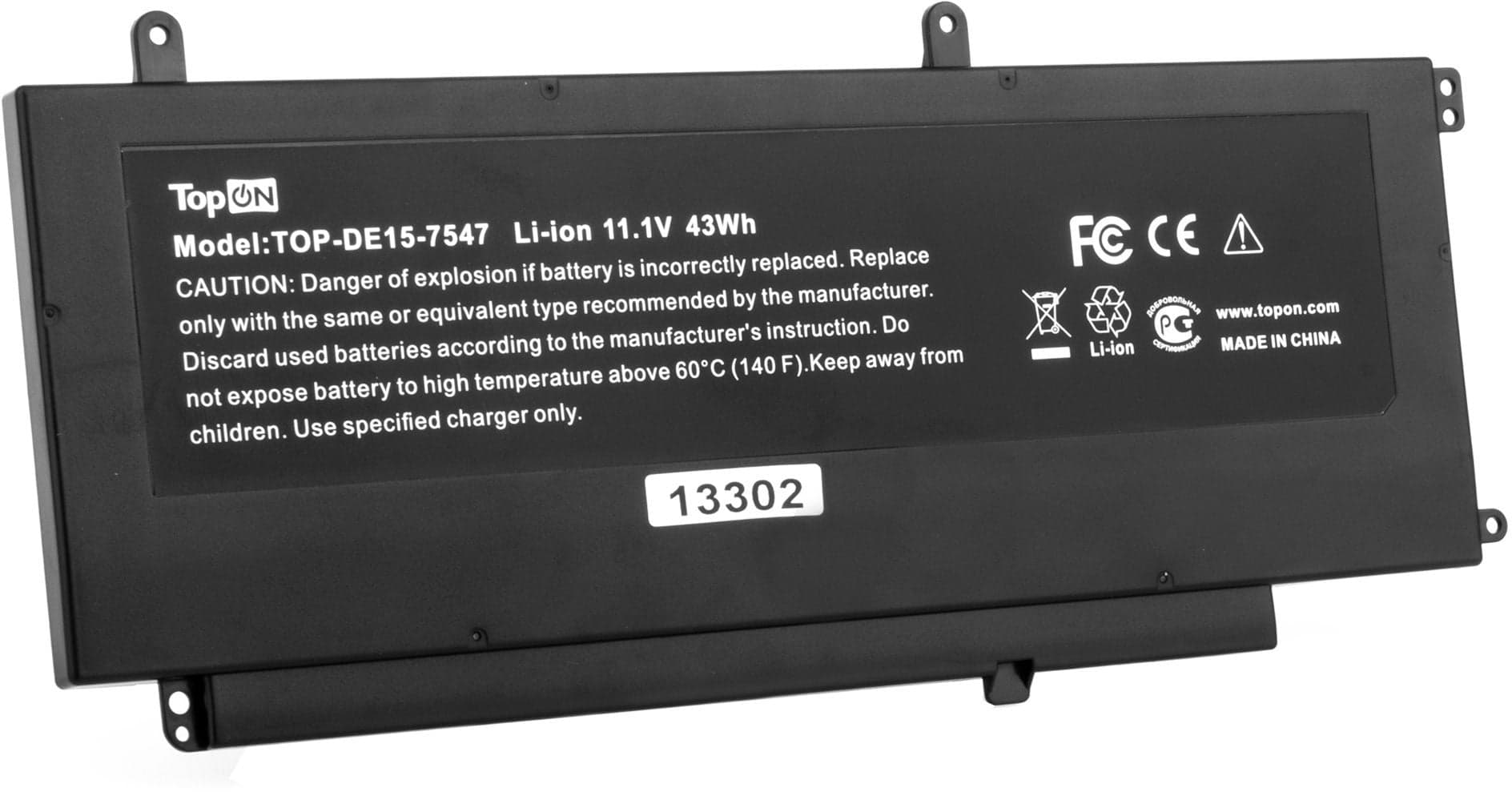 Батарея для ноутбука TopON TOP-DE15-7547 11.1V 3800mAh литиево-ионная