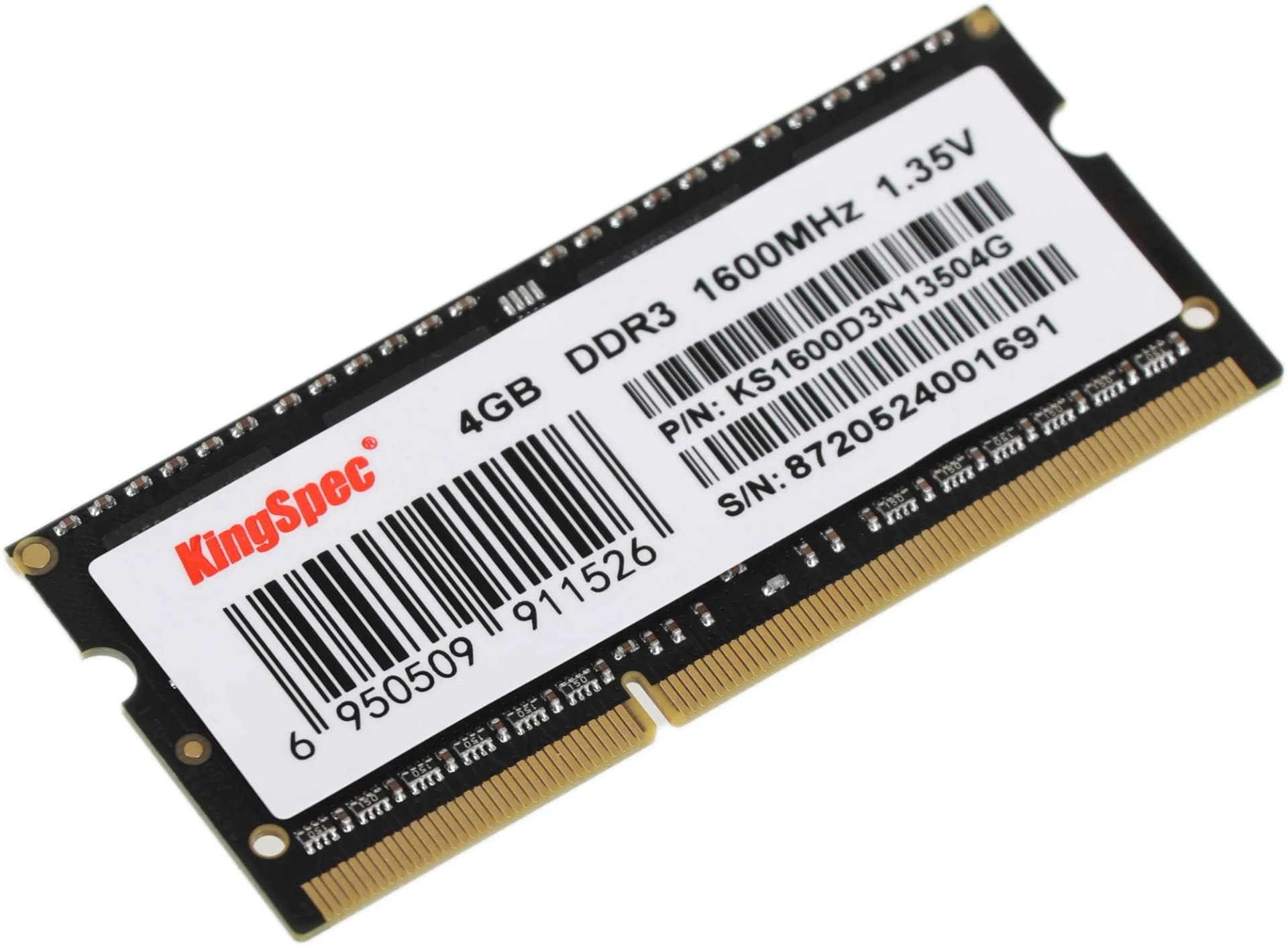 Оперативная память 4GB DDR-III 1600MHz KingSpec SO-DIMM (KS1600D3N13504G)