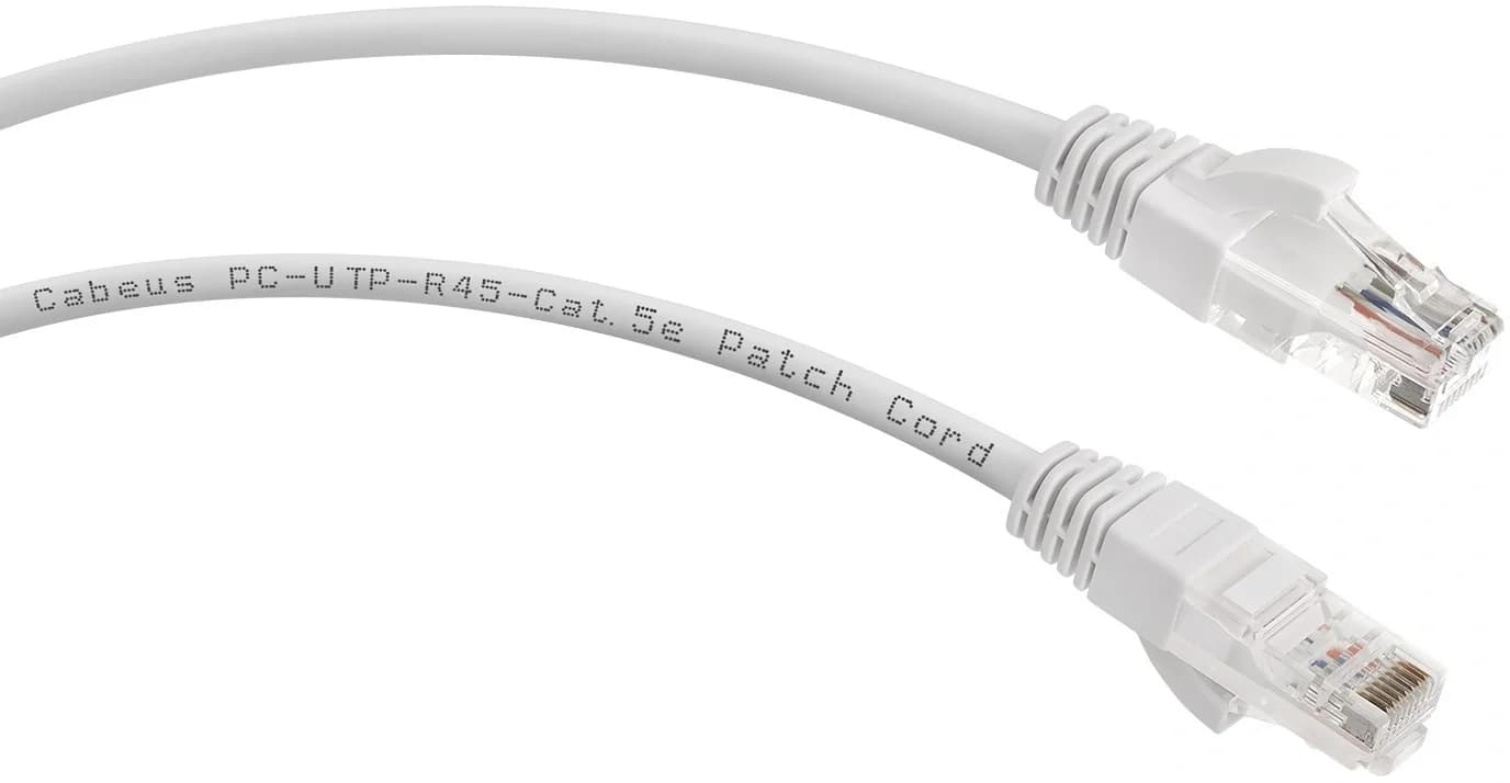 Патч-корд Cabeus PC-UTP-RJ45-Cat.5e-0.15m-WH, 0.15м