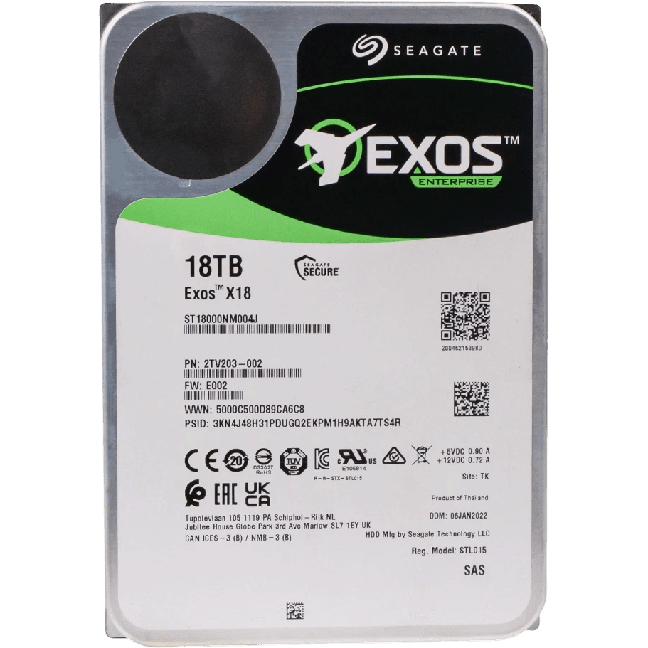 Жесткий диск/ HDD Seagate SAS 18Tb Exos X18 12Gb/s 7200 256Mb 1 year warranty