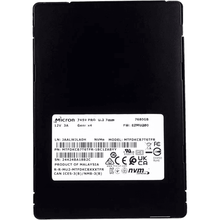 Накопитель SSD PCIE 7.68TB NVMe 7450 PRO NVMe MTFDKCB7T6TFR-1BC1ZABYY MICRON
