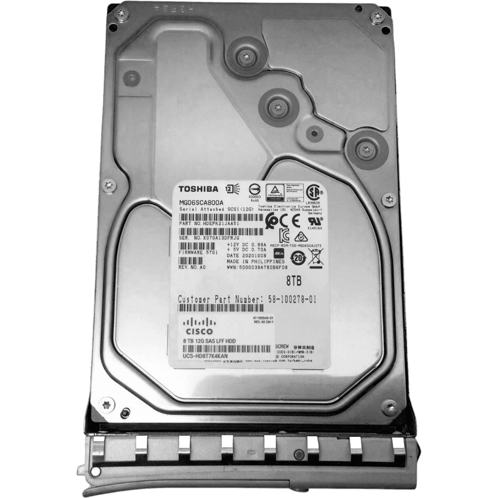 Жесткий диск/ HDD Toshiba SAS 8Tb 12Gb/s 7200 256Mb 1 year warranty (replacement MG10SDA800E, MG08SDA800E)