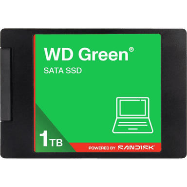 Твердотельный накопитель/ WD SSD Green, 1.0TB, 2.5" 7mm, SATA3, QLC, R/W 545/385MB/s, IOPs н.д./н.д., TBW н.д., DWPD н.д. (12 мес.)