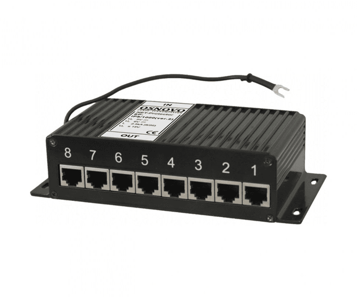 Грозозащита IP-сетей/ SP-IP8/1000(ver.2) Устройство грозозащиты для локальной вычислительной сети (скорость до 1000 Мбит/с) на 8 портов.