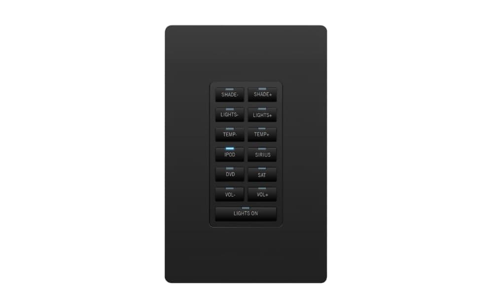 Модуль- 13-кнопочную Ethernet-клавиатуру Metreau в держателе, которая позволяет устанавливать ее в HydraPort HPX-600,900 и 1200 FG565-12-BL-00 AMX HPX-U400-R-MET-13E