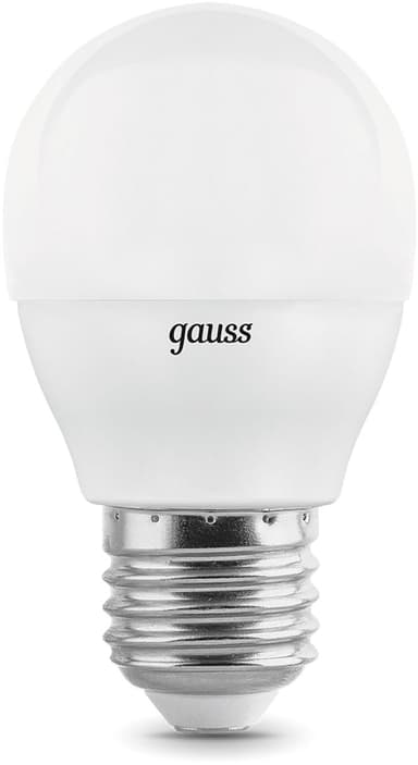 Лампа светодиодная Gauss 7Вт цок.:E27 шар 220B св.свеч.бел.теп. (упак.:10шт) (105102107-D)