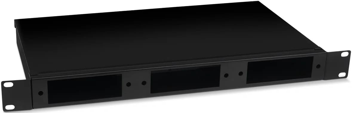 Cabeus FO-19-3FP-BK Кросс бокс оптический 19" 1U на 3 адаптерные панели, цвет черный
