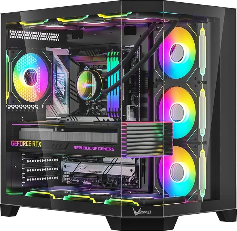 Корпус Formula Crystal Z6 Floe черный без БП ATX 2xUSB3.0 audio bott PSU