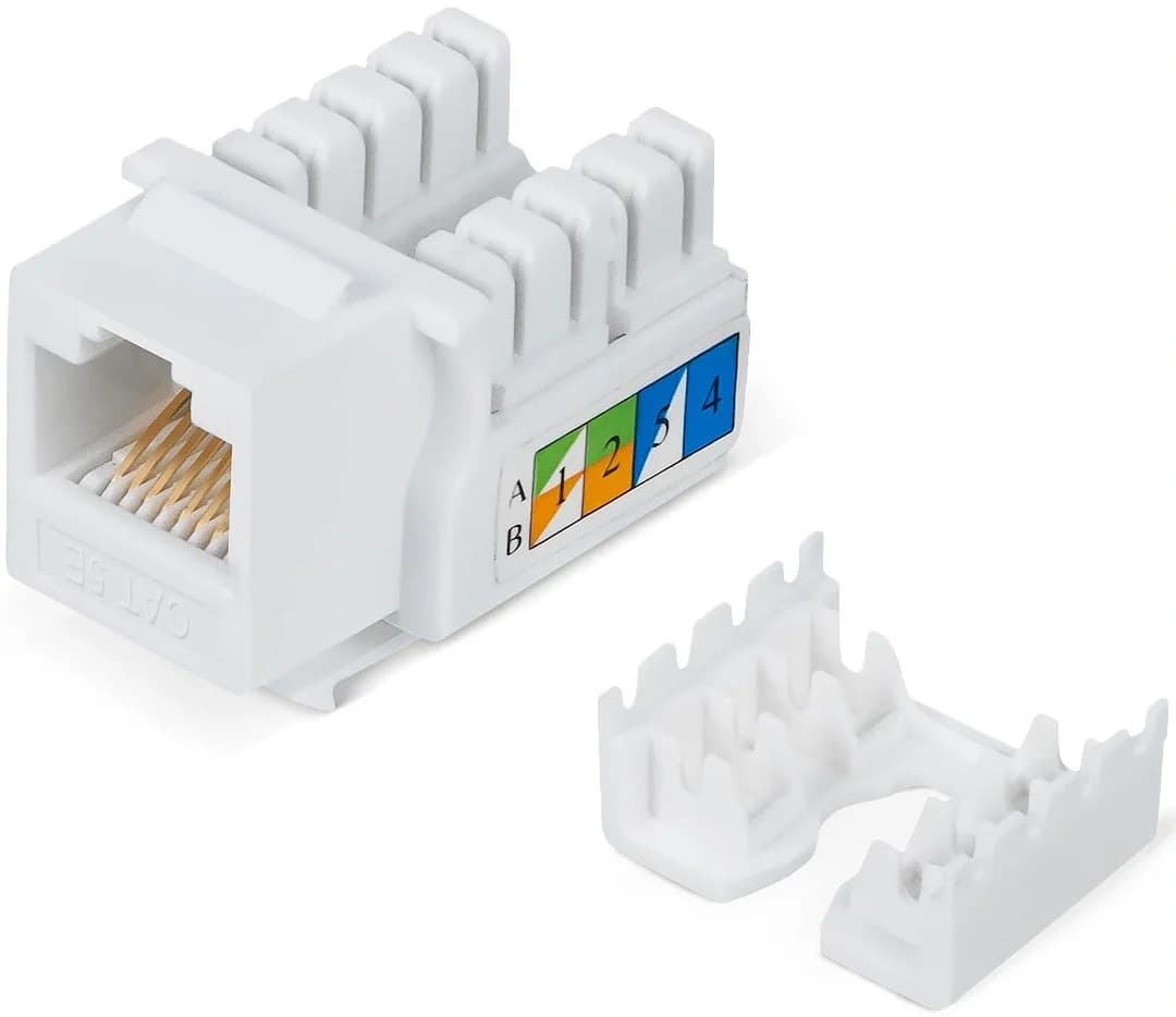 Вставка Keystone Cabeus KJ-RJ45-Cat.5e-90 Keystone Jack RJ-45, категория 5e, заделка тип 110, белая