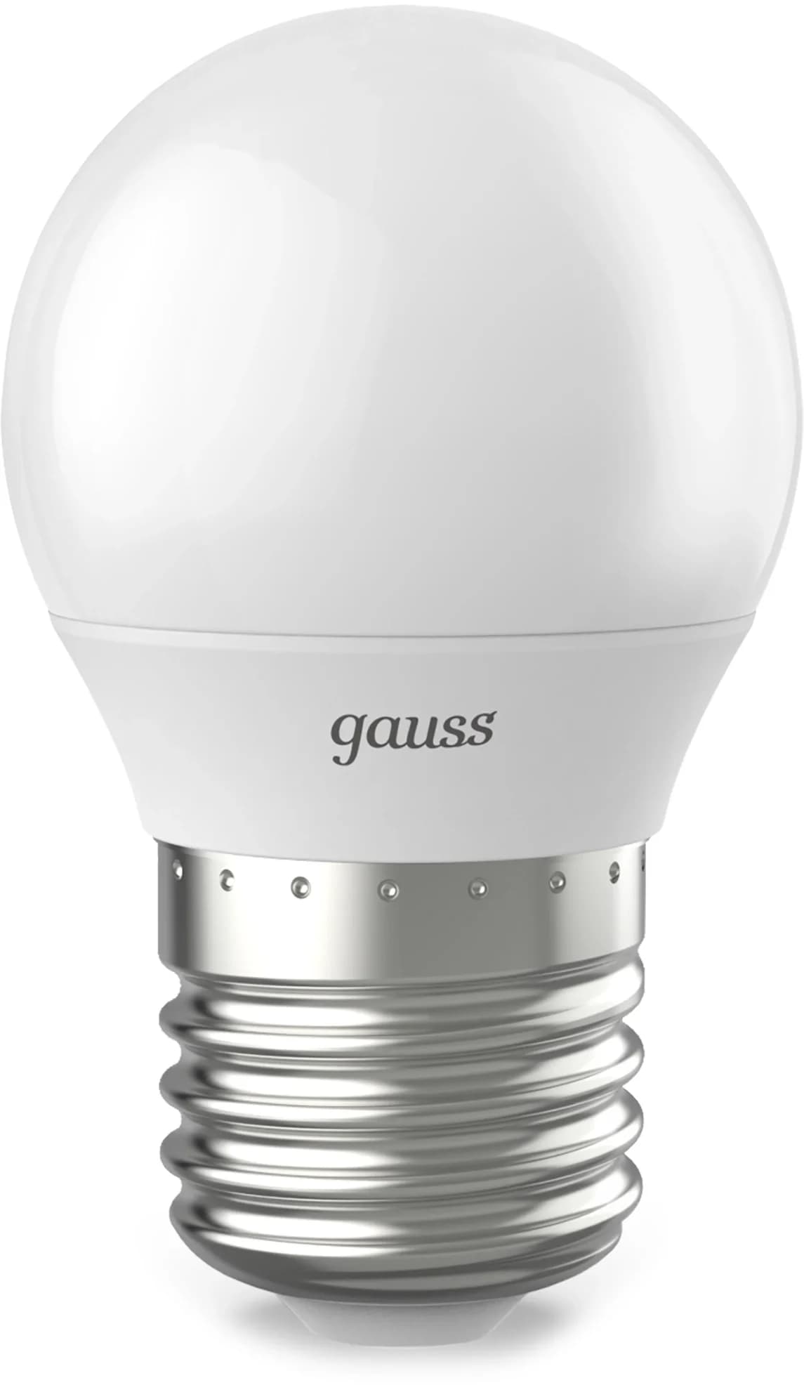 Лампа светодиодная Gauss 6.5Вт цок.:E27 шар 220B св.свеч.бел.нейт. P45 (упак.:10шт)