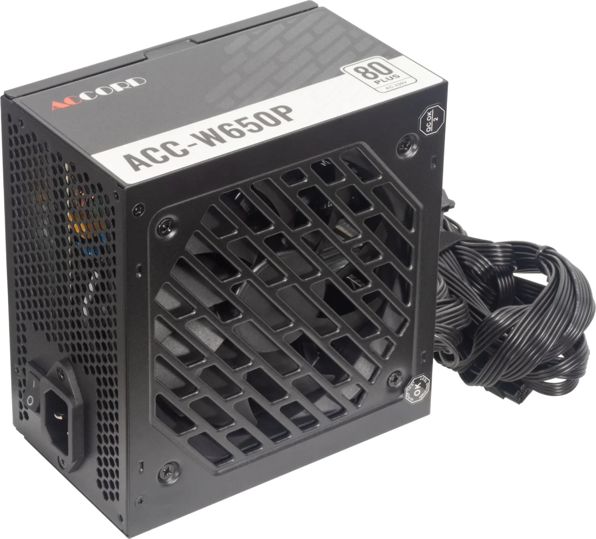 блок питания Accord ATX 650W ACC-W650P 80+ white (20+4pin) 120mm fan 6xSATA RTL