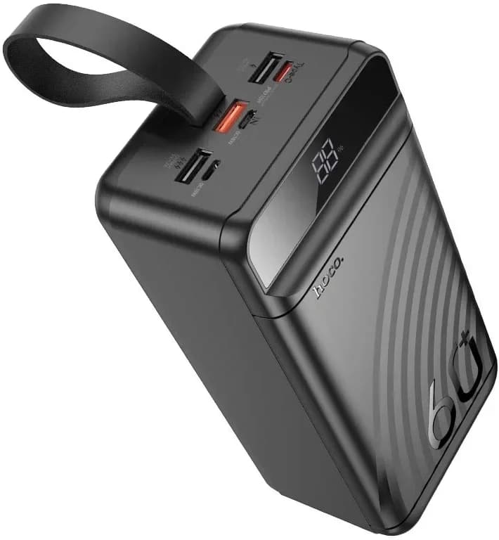 Мобильный аккумулятор Hoco J123C Element 60000mAh QC3.0/PD3.0 22.5W 5A 3xUSB-A/USB-C черный