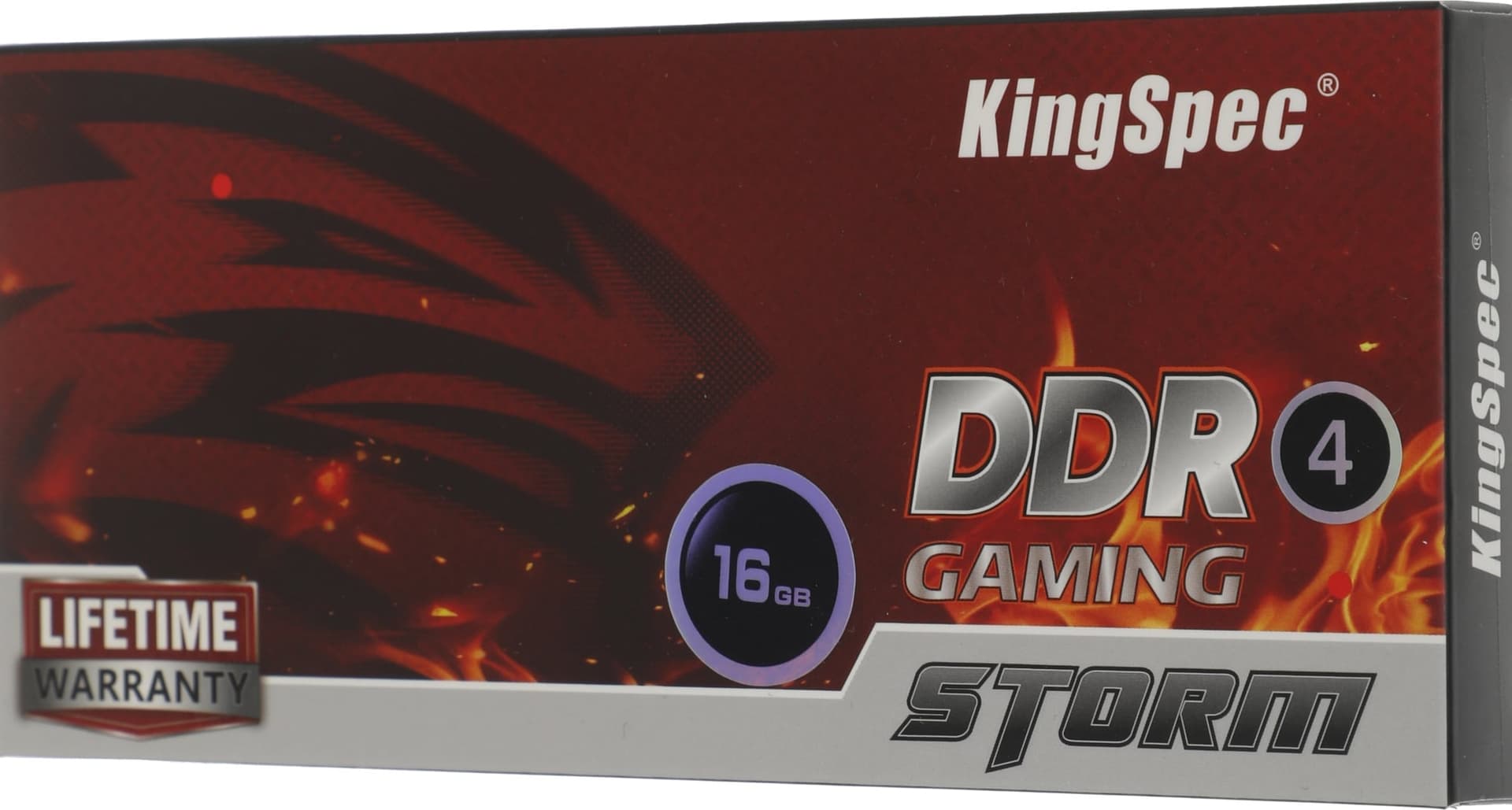 Оперативная память KingSpec, DDR4, 16Gb (1x16Gb), 3200MHz, CL19, DIMM, радиатор, черный