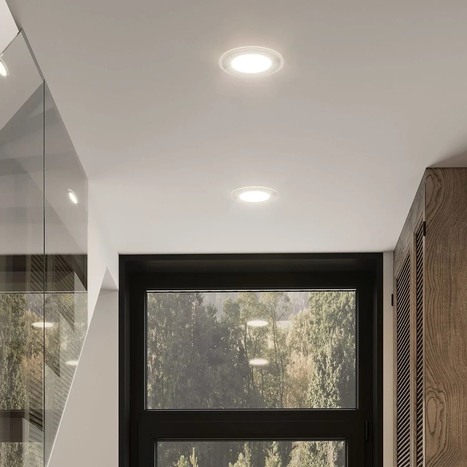 Светильник Glass круг 18W 1390lm 3000K 220-240V IP20 монт Ø155 200x35 с дек стеклом LED