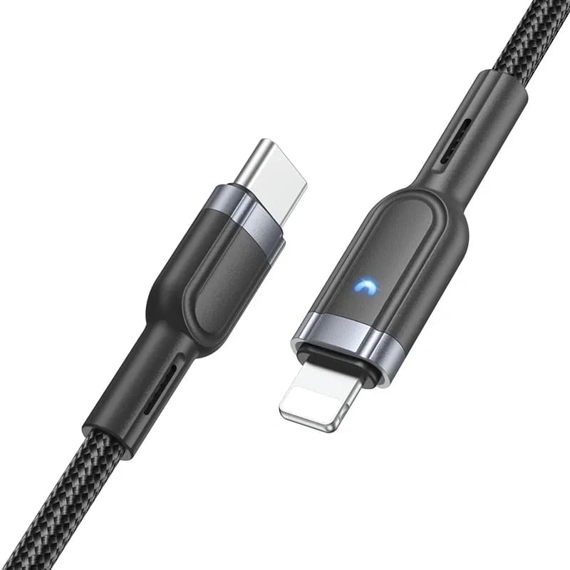 Кабель Hoco U117 IP(01467) USB Type-C (m)-Lightning (m) 1.2м черный