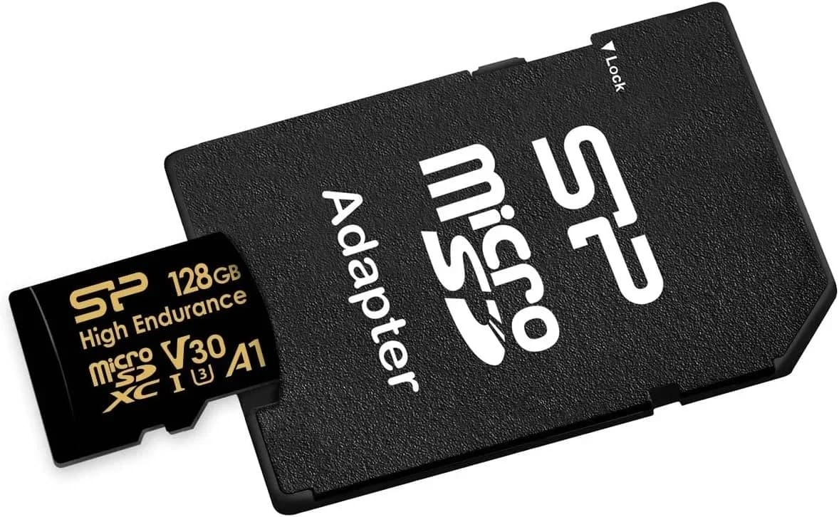 Micro SecureDigital 128GB Silicon Power Class 10 High Endurance UHS-I V30 A1 (R/W 100Mb/s) + SD адаптер