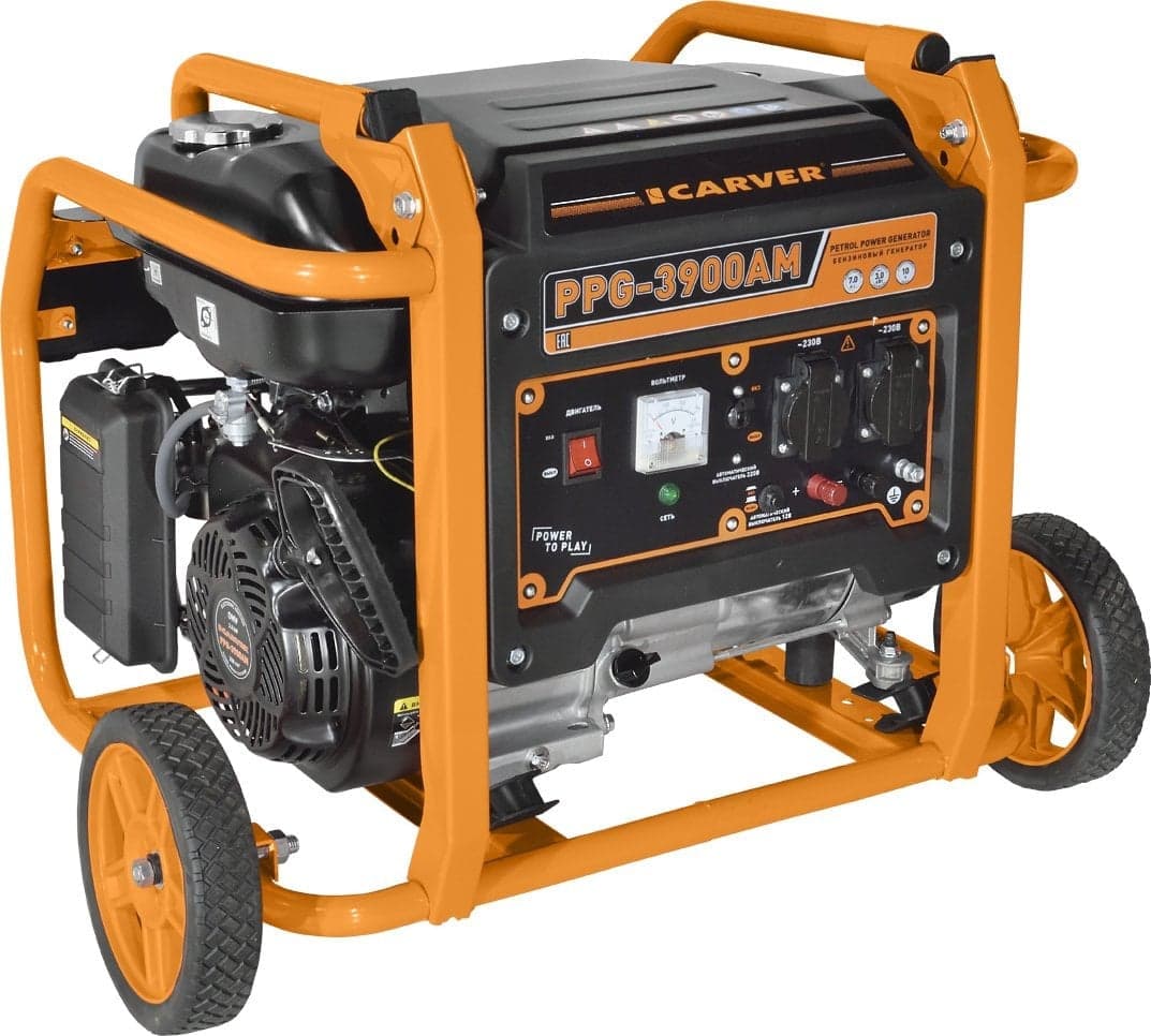 Электрогенератор бензиновый Carver PPG-3900АM, 3 кВт, 95 дБ, 51 кг