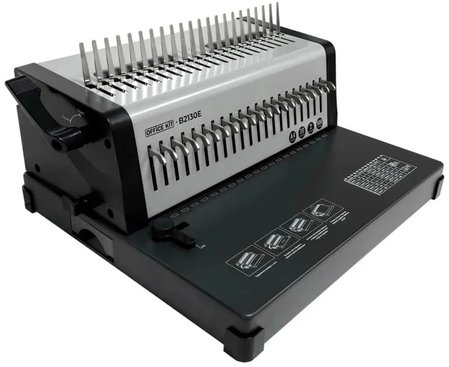 Переплетчик Office Kit B2130E A4/перф.35л.сшив/макс.500л./пластик.пруж. (6-51мм)/электр.