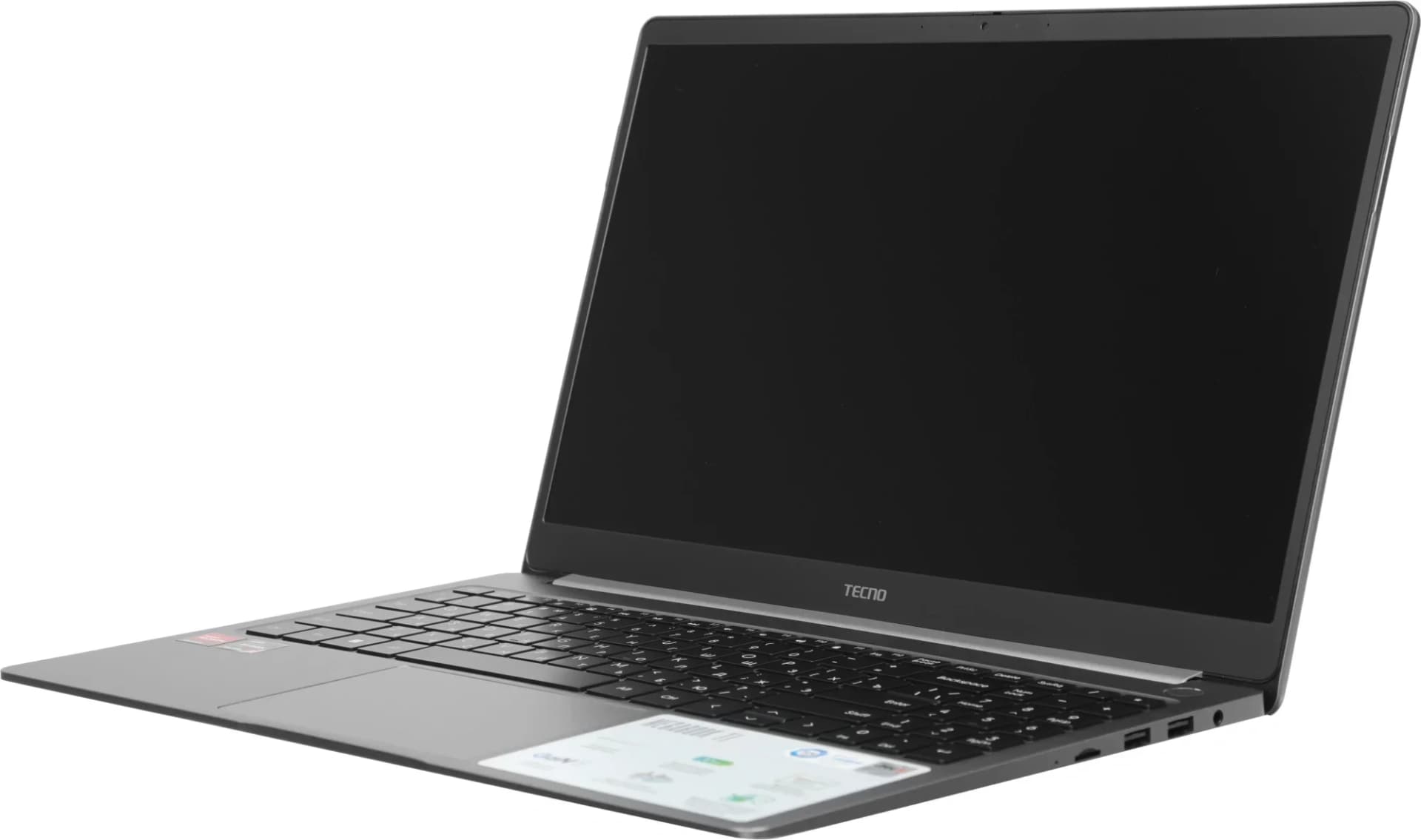 Ноутбук Tecno MegaBook T1 Ryzen 5 5500U 16Gb SSD512Gb AMD Radeon Graphics 15.6" IPS FHD (1920x1080) без ОС 64 grey WiFi BT Cam 6060mAh (T15DA-2EG0)