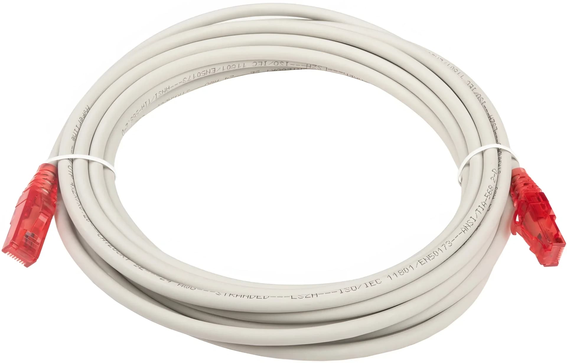 Патч-корд Hyperline PC-LPM-UTP-RJ45-RJ45-C5E-5M-LSZH-GY UTP RJ-45 вил.-вилка RJ-45 кат.5E 5м серый LSZH 24AWG