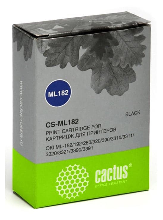 -/ Картридж матричный Cactus CS-ML182 черный для Oki ML-182/192/280/320/390