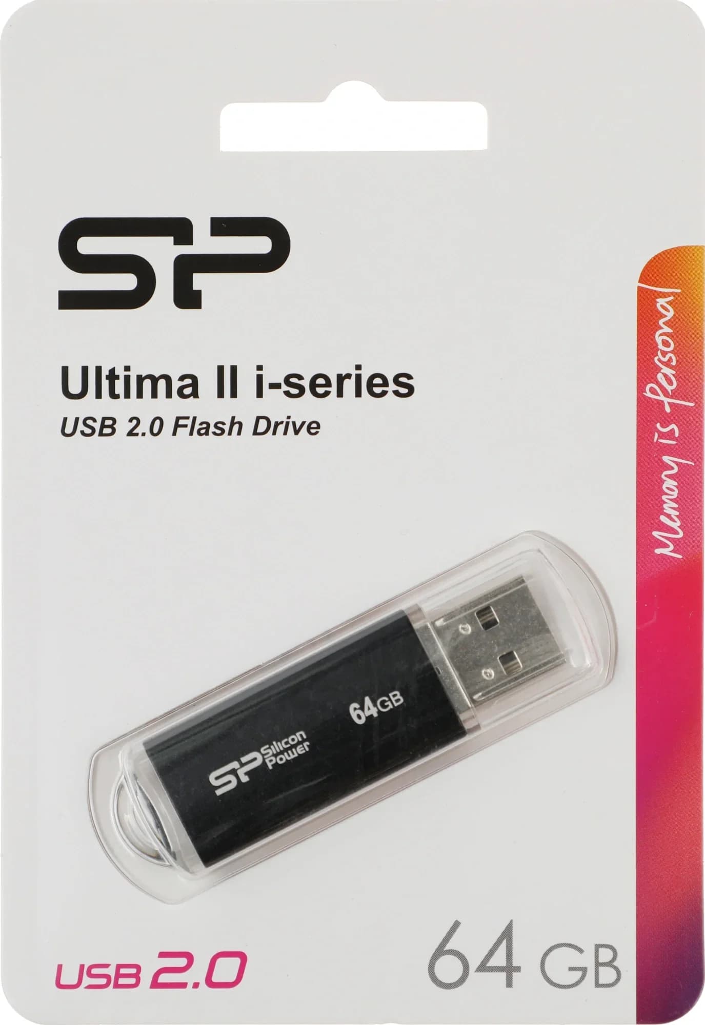 USB Flash накопитель 64GB Silicon Power Ultima II-I Black (SP064GBUF2M01V1K)