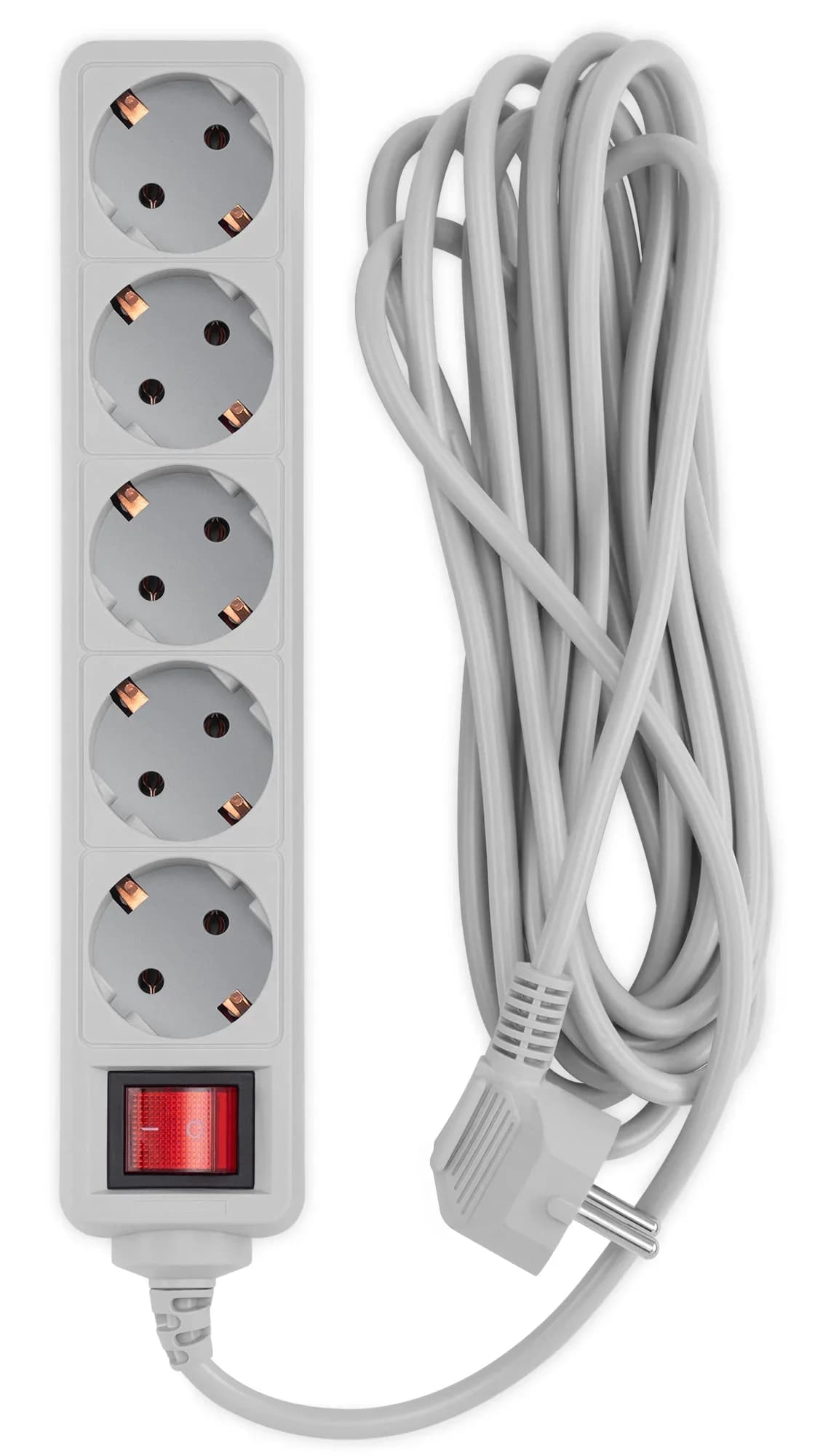 Сетевой фильтр PC PET AP01006-5-G серый (5м, 5 розеток, 7А) (AP01006-5-G)