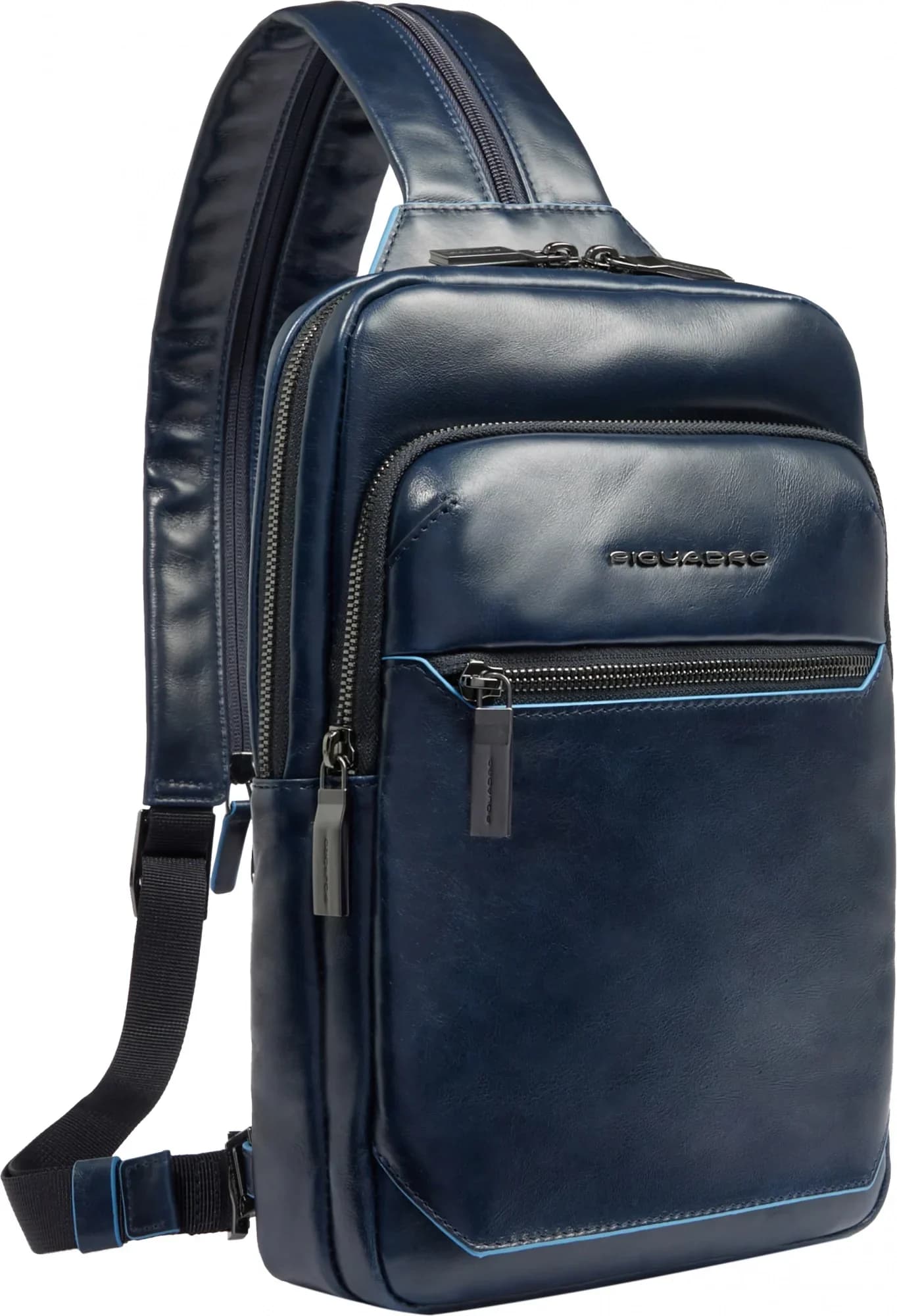 Рюкзак слинг мужской Piquadro Blue Square CA6589B2/BLU2 темно-синий натур.кожа