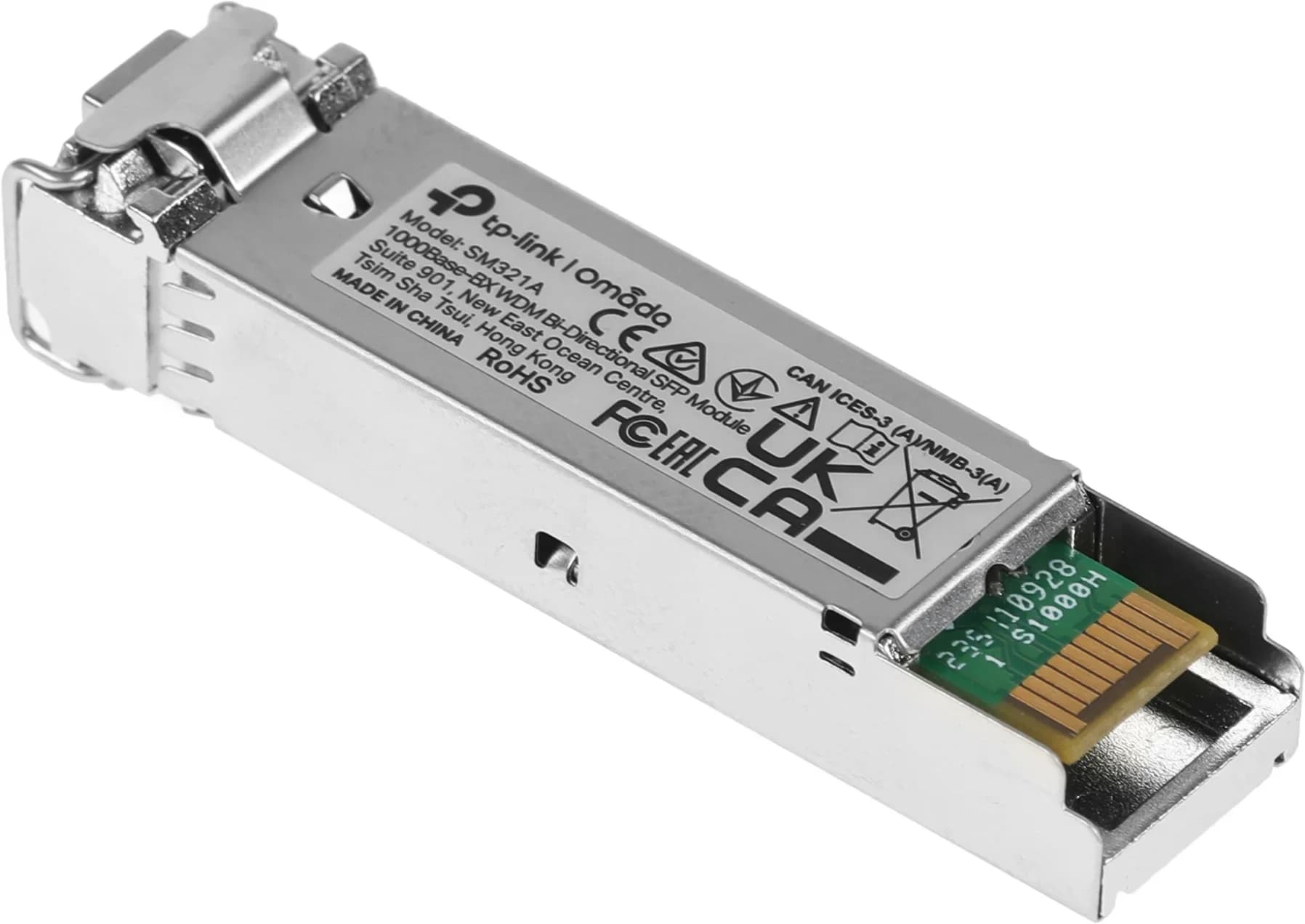 Трансивер/ 1000Base-BX WDM Bi-Directional SFP Module, LC connector, TX:1550nm/RX:1310nm, single-mode, 10km
