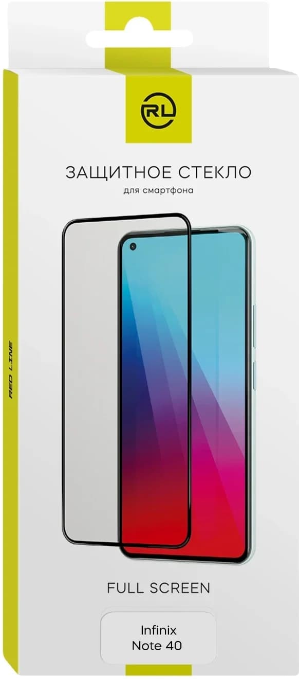 Защитное стекло для экрана Redline черный для Infinix Note 40 2.5D 1шт. (УТ000038580)