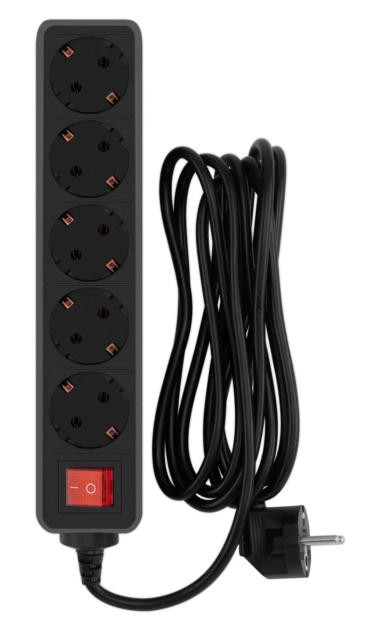 PC PET Сетевой фильтр AP01006-3-B 3м (5 розеток, EURO, EURO/RUS), черный