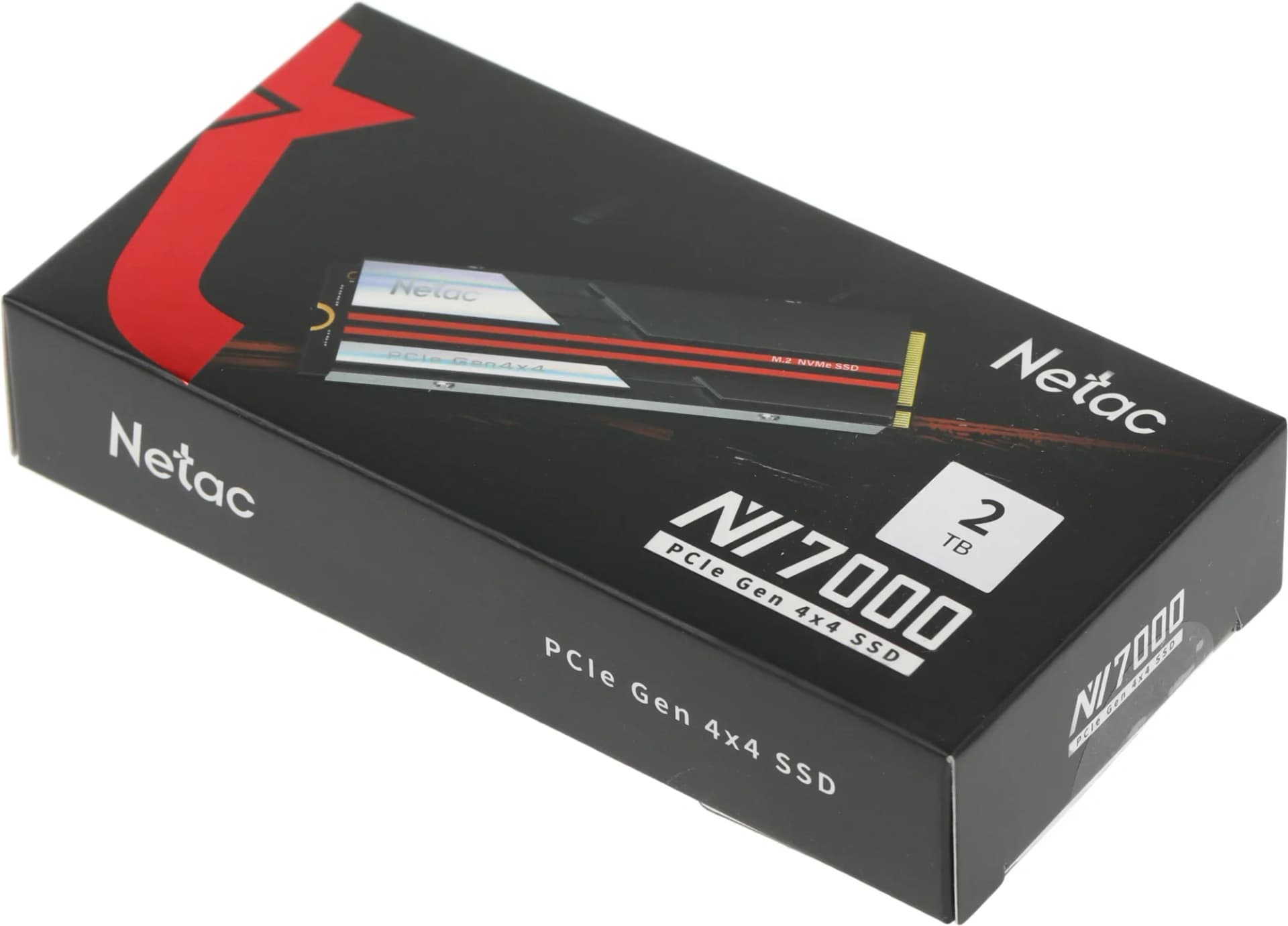 Накопитель SSD Netac NV7000, 2Tb, M.2 2280, PCIe 4.0 x4, NVMe, R/W 7200/6800, с радиатором