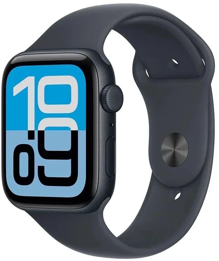 Смарт-часы Apple Watch SE 3 2025 A3325 44мм OLED корп.темная ночь Sport Band рем.темная ночь разм.брасл.:M/L (MEHQ4AF/A)