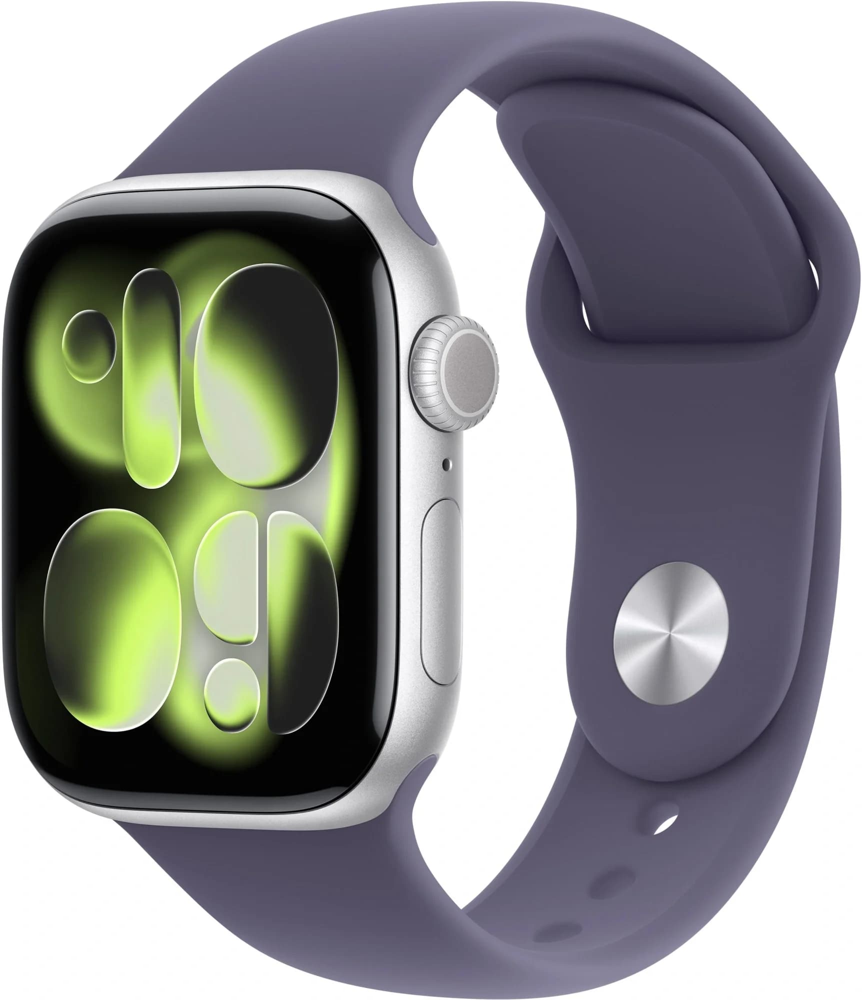 Смарт-часы Apple Watch Series 11 A3331 42мм OLED корп.серебристый Sport Band рем.фиолетовый разм.брасл.:M/L (MEU74X/A)