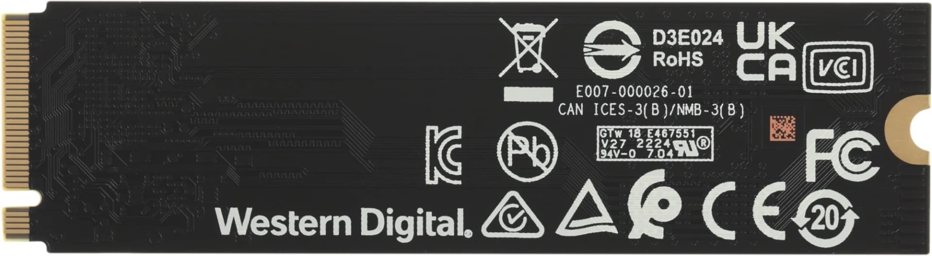 Накопитель SSD WD 1Tb Black SN770 (M.2 2280 PCI-E Gen4 x4, NVMe, R/W 5150/4900MB/s, 600TBW, RTL) (WDS100T3X0E)