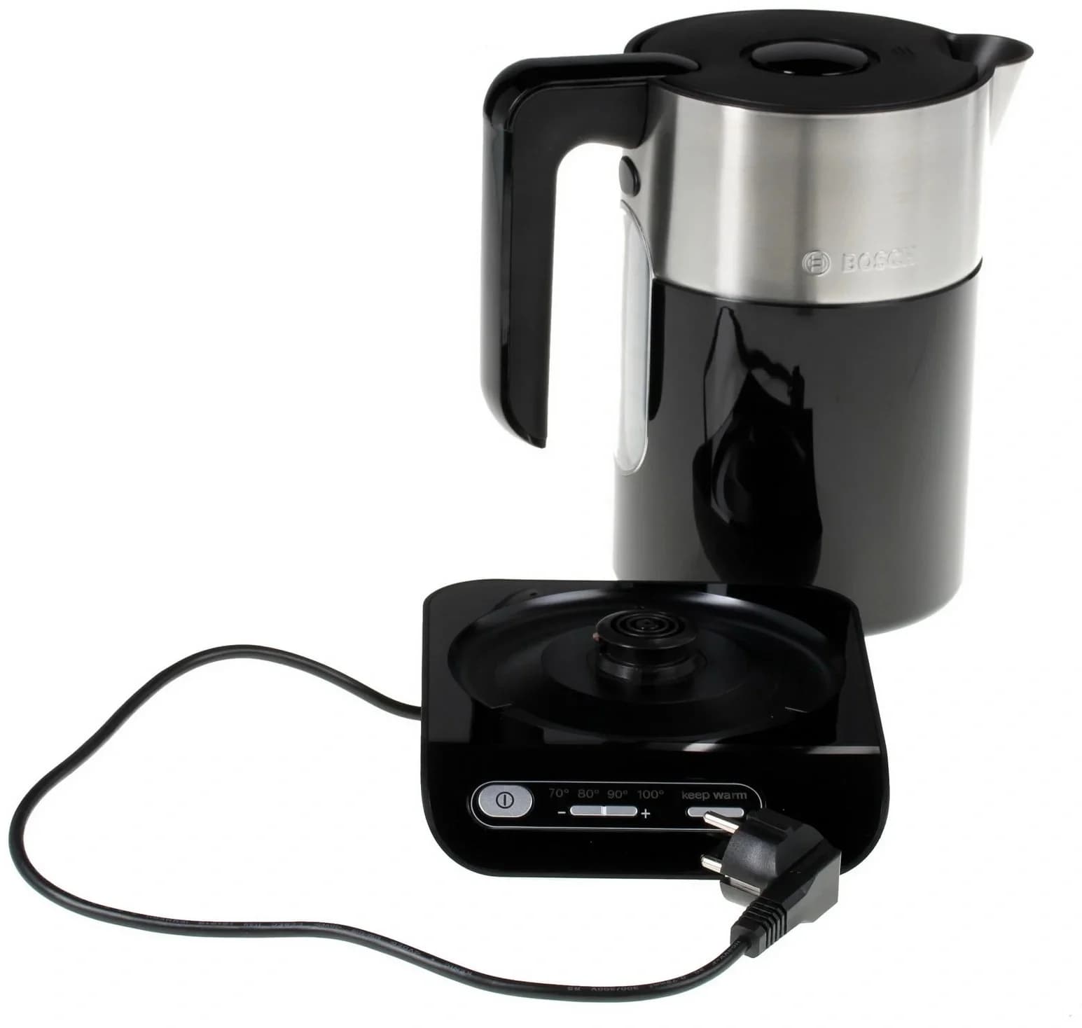 BOSCH TWK8613P Чайник,1.5л, 2400Вт, черно-серебристый