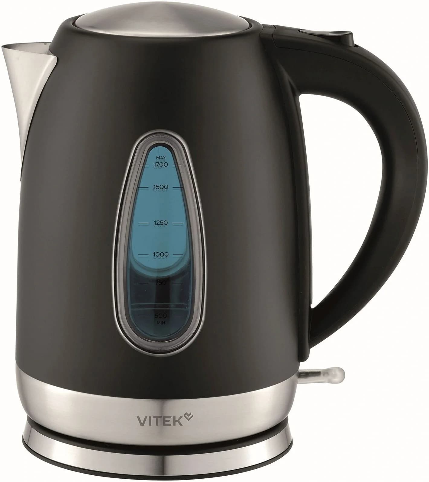 Чайник электрический Vitek VT-WK1065 1.7л. 2000Вт черный/серебристый корпус: металл