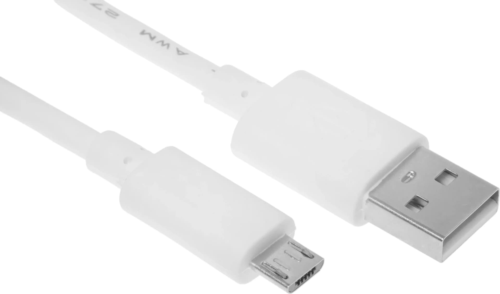 Кабель 2A Square USB (m)-micro USB (m) 0.75м белый