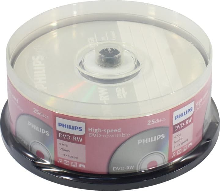 DVD-RW Disc Philips 4.7Gb 4x <уп. 25 шт> на шпинделе <DN4S4B25X/97>
