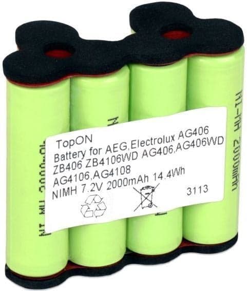 TopON TOP-AEG-7.2 для Electrolux ZB 4106 WD 7.2V 2.0Ah (Li-ion) PN: CS-AGX406VX