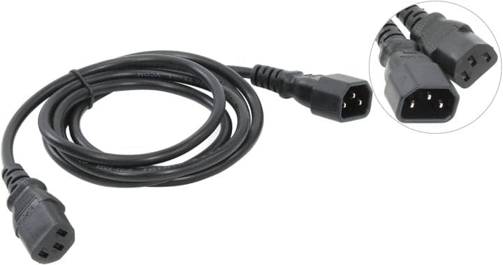 VCOM <CE001-CU0.75-1.8м> Кабель UPS -> устройство 220V (IEC-320-C13--> IEC-320-C14) 1.8м