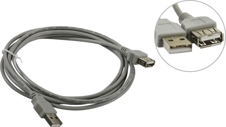 Cablexpert <CC-USB2-AMAF-6-N> Кабель удлинительный USB 2.0 A-->A 1.8м